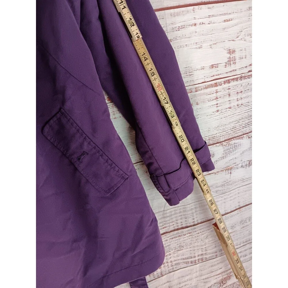 Croft & Barrow Jacket Women’s Large Purple Button Belted Cotton Blend